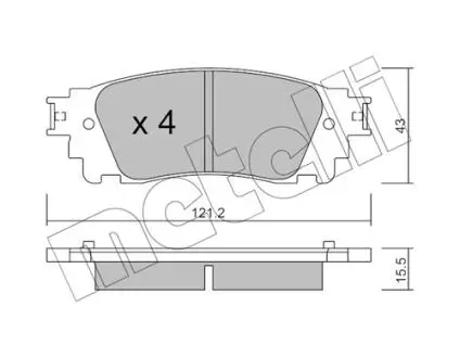 2210410 Колодки тормозные (задние) Lexus NX 14- METELLI підбір по vin на Brocar