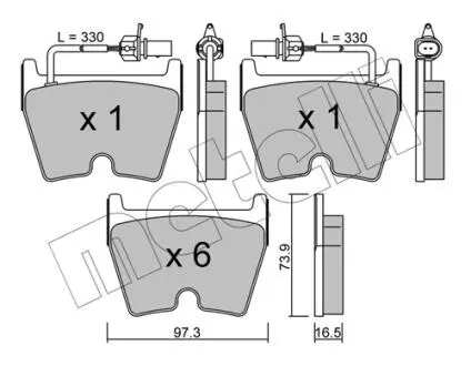 2210430 Колодки гальмівні (передні) Audi A4/A5/A6/VW Phaeton 02-17 METELLI підбір по vin на Brocar