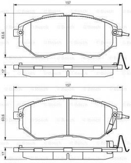 0986495156 Колодки тормозные (передние) Subaru Forester/Legacy/Impreza 03- (Akebono) BOSCH подбор по vin на Brocar