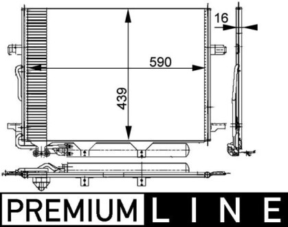 AC318000P Радиатор кондиционера MB E-class (W211) 1.8-5.5 02- MAHLE / KNECHT подбор по vin на Brocar