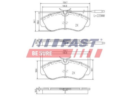 FT29012 Колодки гальм.Citroen Jumper/Fiat Ducato/Peugeot B FAST підбір по vin на Brocar