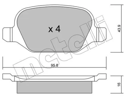 2203241 Колодки гальмівні (задні) Fiat Linea/Lancia Lybra/Alfa Romeo 147/156 99- METELLI підбір по vin на Brocar