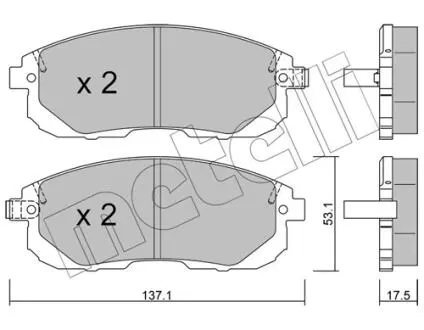 2208761 Колодки тормозные (передние) Nissan Juke/ Pulsar/ Tiida 07- METELLI подбор по vin на Brocar