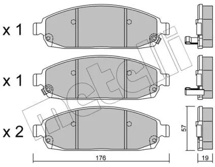 2207190 Колодки гальмівні (передні) Jeep Grand Cherokee III/IV 04-/Commander 05-10 METELLI підбір по vin на Brocar