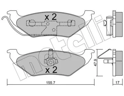 2206240 Тормозные колодки, дисковый тормоз (набор) METELLI подбор по vin на Brocar