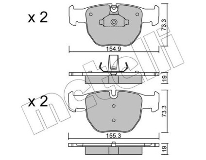 2205980 Колодки тормозные (передние) Range Rover III 02-12 METELLI підбір по vin на Brocar