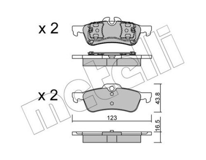 2205560 Колодки гальмівні (задні) Mini Cooper/One 01-06 METELLI підбір по vin на Brocar