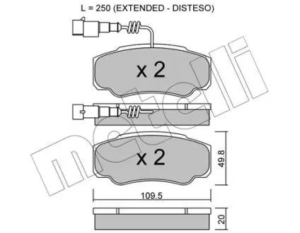 2205321 Тормозные колодки, дисковый тормоз (набор) METELLI подбор по vin на Brocar