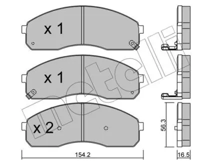 2203740 Колодки тормозные (передние) Kia Carnival -06/K2500/Pregio 2.5-2.9 97- METELLI підбір по vin на Brocar