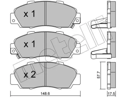2202980 Колодки гальмівні (передні) Honda Accord V/VI 93-03/Civic 97-01 METELLI підбір по vin на Brocar