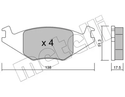2200470 Тормозные колодки, дисковый тормоз (набор) METELLI подбор по vin на Brocar