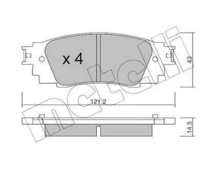 2210890 Колодки гальмівні (задні) Toyota Camry 17-/Rav4/Lexus ES/UX 18-/RX 15- METELLI підбір по vin на Brocar