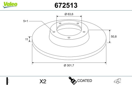 672513 Диск тормозной MALOWANA FORD S-MAX VALEO подбор по vin на Brocar