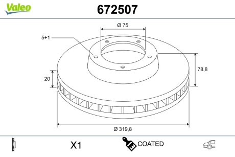 672507 Диск тормозной MALOWANA BMW X5 VALEO подбор по vin на Brocar