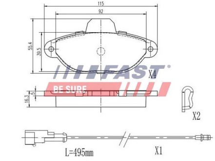 FT29051 Тормозные колодки (набор) FAST подбор по vin на Brocar