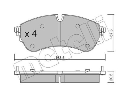 2211730 Колодки гальмівні (передні/задні) VW Crafter/MAN TGE 16- METELLI підбір по vin на Brocar