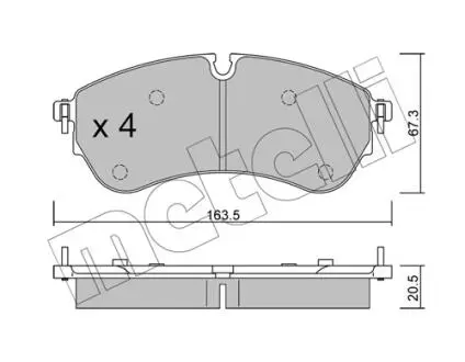 2211730 Колодки тормозные (передние/задние) VW Crafter/MAN TGE 16- METELLI підбір по vin на Brocar