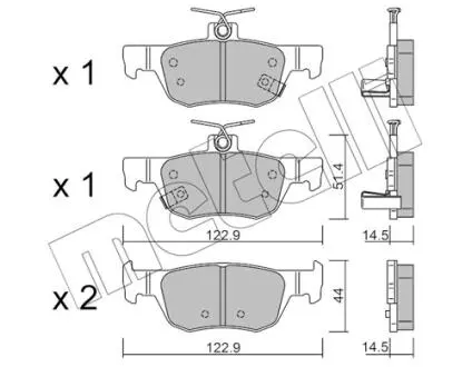 2212260 Колодки тормозные (задние) Mazda 3 18- METELLI подбор по vin на Brocar