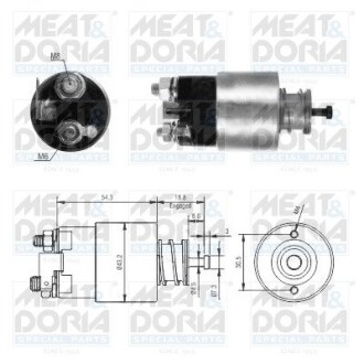 46317 Elektromagnes rozrusznika HYUNDAI ACCENT II, ACCENT III, GETZ, MATRIX, KIA RIO, RIO II 1.3/1.4/1.6 06.01- MEAT&DORIA підбір по vin на Brocar