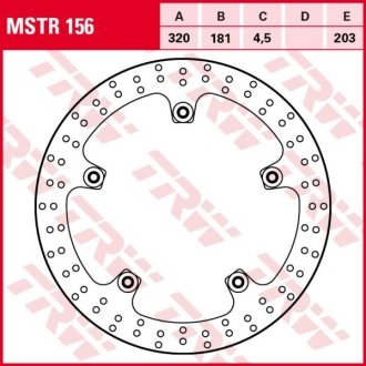 MSTR156 Тормозной диск. передний, stała, 320/181/4,5mm, liczba дыроочек mocujących-5, 8,4/203mm (zawiera nity) TRW підбір по vin на Brocar