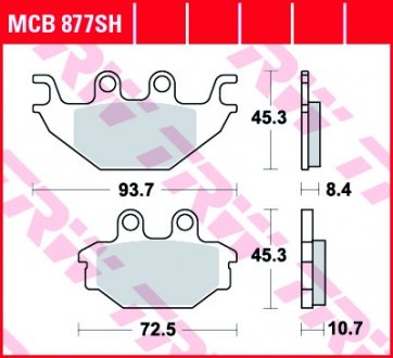 MCB877SH Комплект тормозных колодок, стояночная тормозная система TRW подбор по vin на Brocar