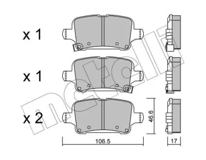 2211160 Колодки тормозные (задние) Chevrolet Cruze 15-/Bolt 16-/Opel Astra K 15- METELLI підбір по vin на Brocar