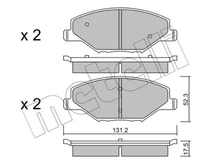 2210060 Колодки гальмівні (передні) Skoda Fabia II/III 07-/VW Polo 10- METELLI підбір по vin на Brocar