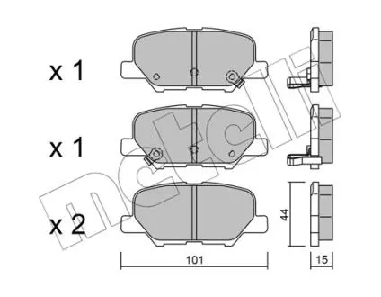 2209950 Колодки гальмівні (задні) Citroen C4 Aircross/Mazda 6/Mitsubishi Outlander III/Peugeot 4008 12- METELLI підбір по vin на Brocar