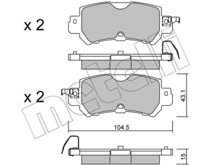 2209700 Колодки тормозные (задние) Mazda CX-3 15-/CX-5 11-17 METELLI подбор по vin на Brocar