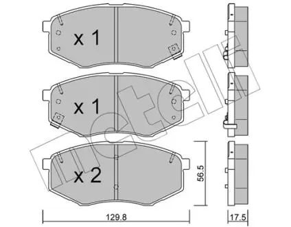 2209420 Колодки тормозные (передние) Hyundai ix20/ix35/Tucson/Sonata/Kia Sportage 10-/Soul 14- METELLI підбір по vin на Brocar