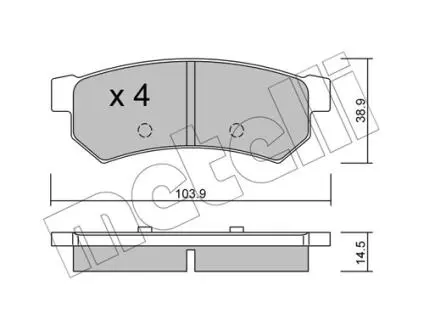 2208460 Колодки тормозные (задние) Chevrolet Lacetti 05-/Nubira 05-11 METELLI подбор по vin на Brocar