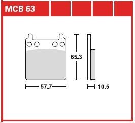 MCB63 Комплект гальмівних колодок, дискове гальмо TRW підбір по vin на Brocar