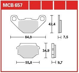 MCB657 Комплект тормозных колодок, дисковый тормоз TRW подбор по vin на Brocar