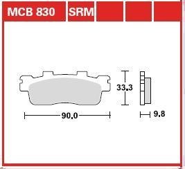 MCB830SRM Комплект гальмівних колодок, дискове гальмо TRW підбір по vin на Brocar