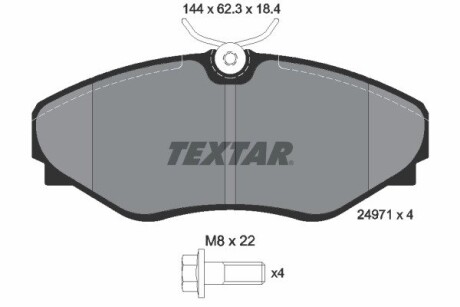 2497101 Комплект гальмівних колодок, дискове гальмо TEXTAR підбір по vin на Brocar