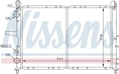 61816 Радіатор, охолодження двигуна NISSENS підбір по vin на Brocar
