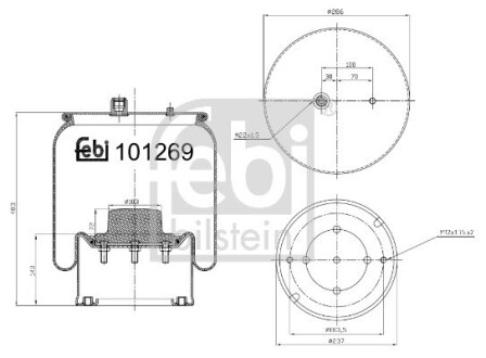 101269 Балон пневматичної ресори FEBI BILSTEIN підбір по vin на Brocar