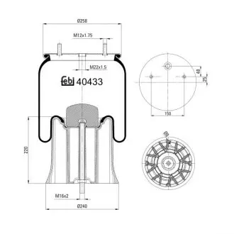 40433 Кожух пневматической рессоры FEBI BILSTEIN подбор по vin на Brocar