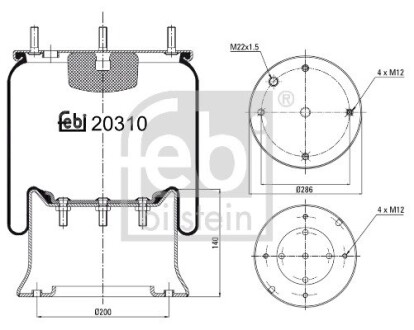 20310 Кожух пневматичної ресори FEBI BILSTEIN підбір по vin на Brocar