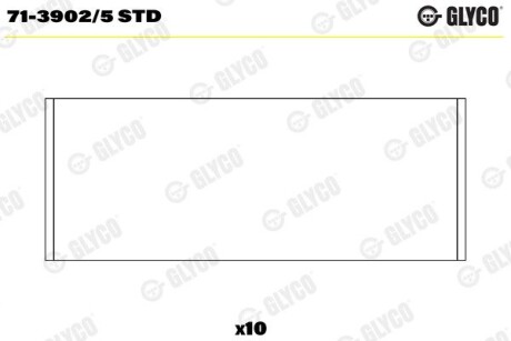 7139025STD Шатунний підшипник GLYCO підбір по vin на Brocar