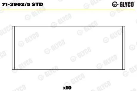 7139025STD Шатунний підшипник GLYCO підбір по vin на Brocar