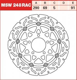 MSW248RAC Тормозной диск TRW подбор по vin на Brocar
