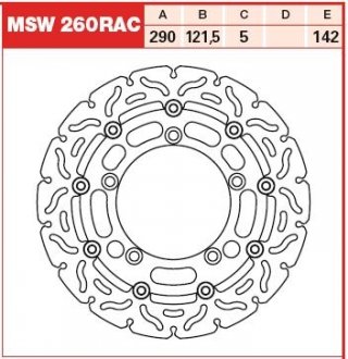 MSW260RAC Тормозной диск TRW подбор по vin на Brocar