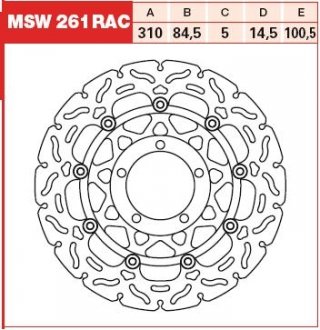 MSW261RAC Тормозной диск TRW подбор по vin на Brocar