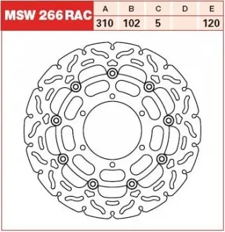 MSW266RAC Гальмівний диск TRW підбір по vin на Brocar