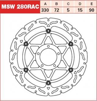 MSW280RAC Тормозной диск TRW подбор по vin на Brocar