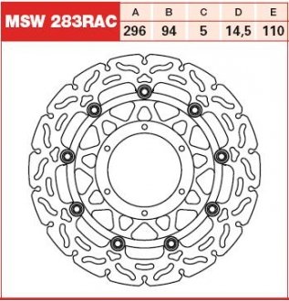MSW283RAC Гальмівний диск TRW підбір по vin на Brocar