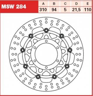 MSW284 Тормозной диск TRW подбор по vin на Brocar