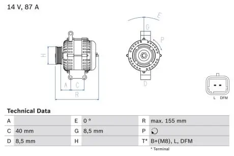 0986042720 Генератор BOSCH підбір по vin на Brocar