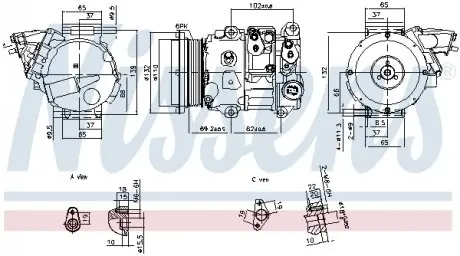 890876 Компресор кондиціонера NISSENS підбір по vin на Brocar